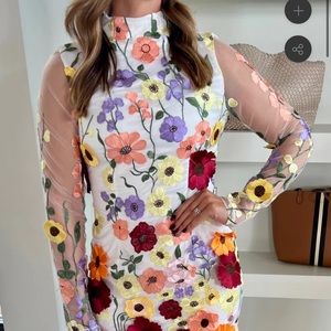 Beautiful Floral Appliqué Dress